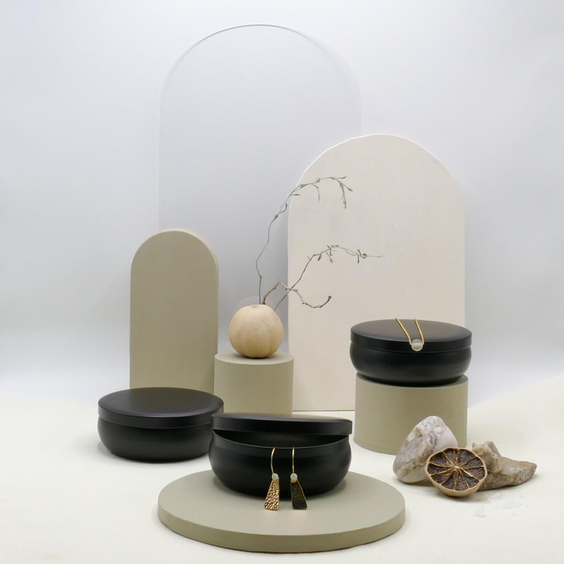 Dosenritter 3 x round jewellery boxes / cosmetic storage made