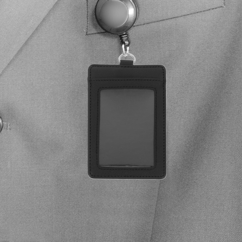 TEHAUX 2pcs Pu Card Sleeve Id Badge Holder for Office