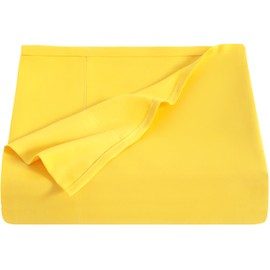 NTBAY Full Flat Sheet Only - Brushed Microfiber Flat Sheet - Soft, Wrinkle-Free, Fade-Resistant, Stain-Resistant, Top Sheet, Hotel Quality Flat Bed Sheet, Yellow