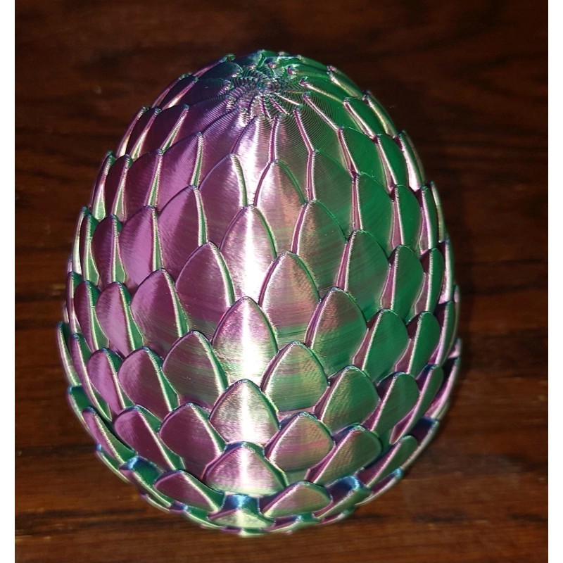 3D Printed Dragon Eggs with Dragon Inside, Articulated Crystal Dragon