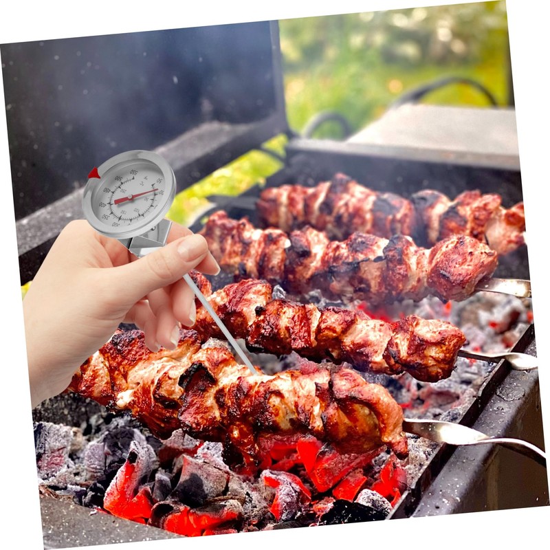 STOBAZA 1pc Stainless Steel Barbecue Thermometer Dial Baking Thermometer for