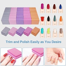 Bloques de pulidor de uñas (paquete de 50), mini bloque de pulidor de uñas para uñas acrílicas y uñas naturales, bloques de pulido a granel de 100/180