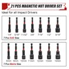 21PCS Magnetic Nut Driver Set, Impact Driver Socket Sets, Impact