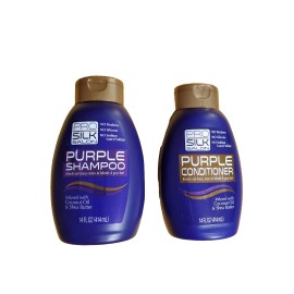 Salon Pro PRO SILK SALON Purple Shampoo And Conditioner With Coconut Oil & Shea Buttler