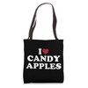 I Love Candy Apples Funny Fall Tote Bag