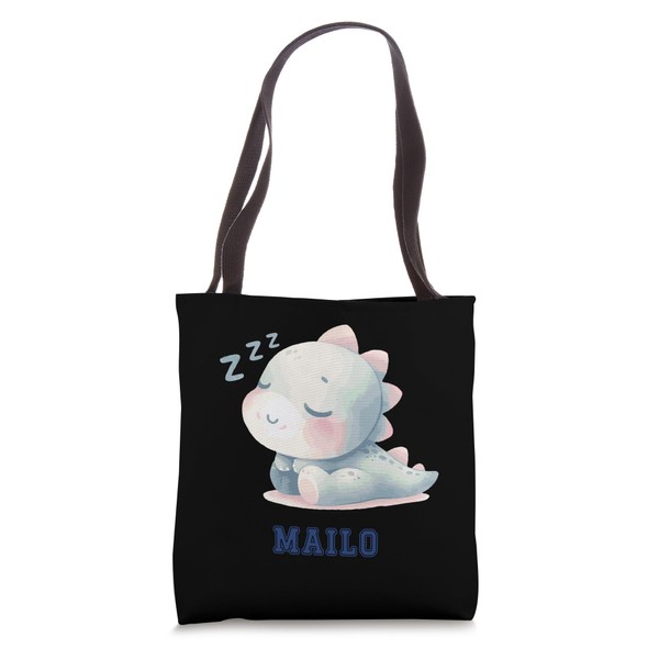 Mailo Baby Sleeping Dino Baby Boy Name Tote Bag