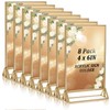Wanmu 8Pcs Acrylic Sign Holders with Golden Border, 4x6 Inches