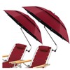 NBtoUS 2 Pack 48.6" Double Canopy Umbrella with Clamp, UPF50+