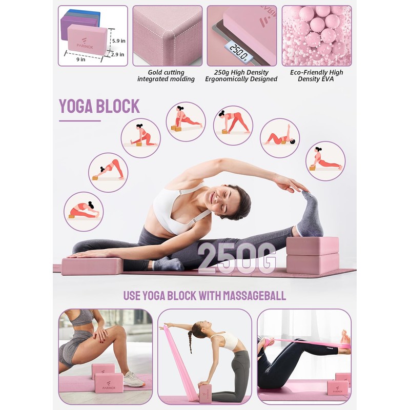 1/3 Yoga Mat Thick, Yoga Set for Beginners Include High