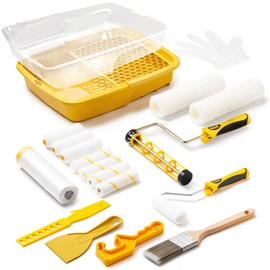 Voomey Professional Paint Roller Kit 22 Pcs, 9-Inch Upgraded Paint Roller with Super Coverage Effect, Paint Brush, Paint Roller Tray,Paint Kit for House Painting