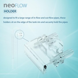 Aquario Neo Holder - Secure Mounting Accessory for Neo Flow Lily Pipes, Rimless Tank Clip, Durable PETG Material - Fits up to ~18mm (Slightly Less Than 3/4") OD Pipes, up to 12mm Glass Thickness