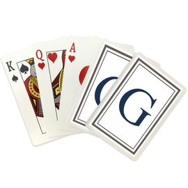 Lantern Press Monogram, Estate, Gray and Blue, G (52 Playing Cards, Poker Size Card Deck with Jokers)