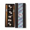 5 Pair Japanese Asian Bamboo Chopsticks Set with Panda Ceramic
