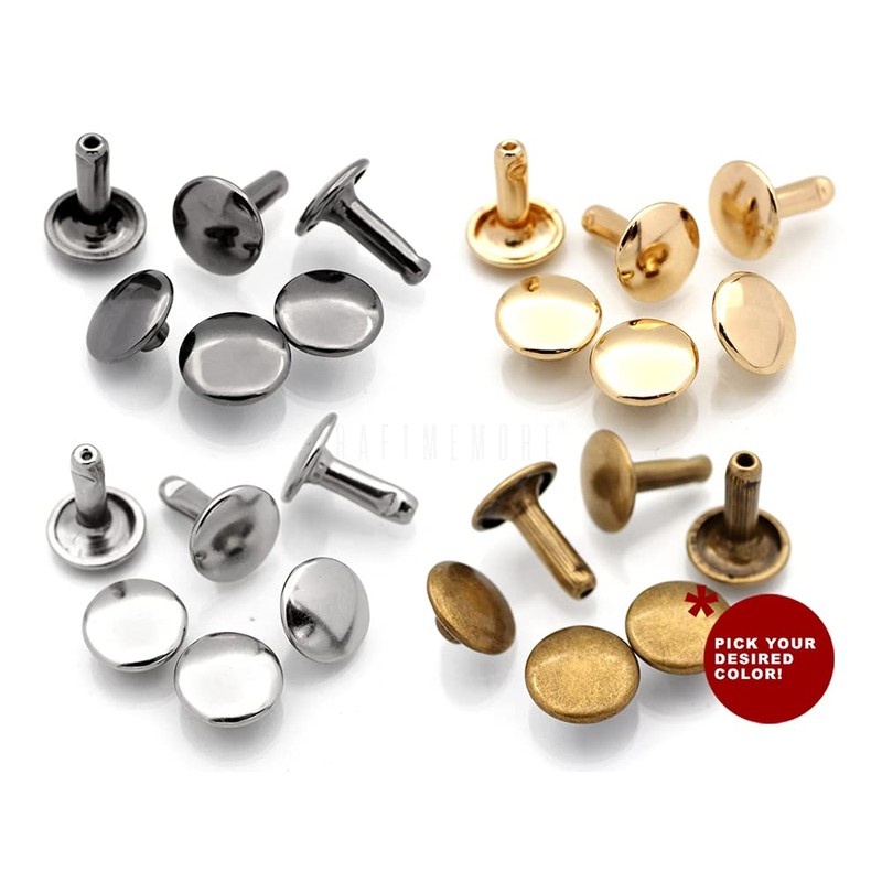 craftmemore 100 Pack 8 mm Doble Tapa Remaches Ronda remaches