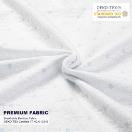 Ferlizer 2 Inch Full Mattress Topper Cover, Bamboo Zippered Cover for Mattress Topper, Adjustable Straps, Removable and Washable