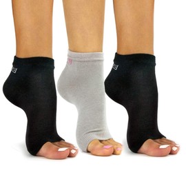 Freetoes Toeless Socks- 3 Pairs (Black & Grey)