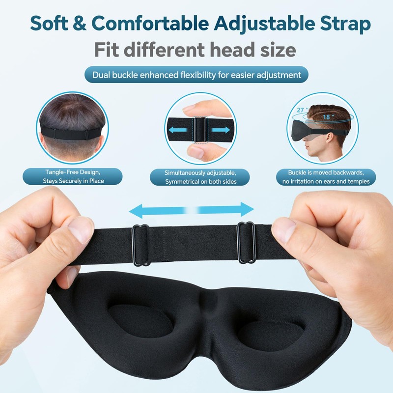 ZGGCD Sleep Mask for Side Sleeper, Light Blocking Sleeping Eye