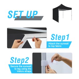 EAGLE PEAK Wall Panel/Sunwall for 10x10 Heavy-Duty Commercial Canopy Tent, Replacement Sidewall for Marketplace Sun Shelter, 1 Sidewall Only, Black