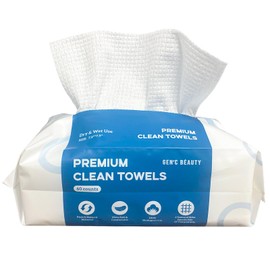 GEN'C BÉAUTY Premium Disposable Clean Towel | Biodegradable Fabric | Ultra Soft & Absorbent| EF Textured Face Towel| Makeup Removing Towel (60counts) X 1 Pack