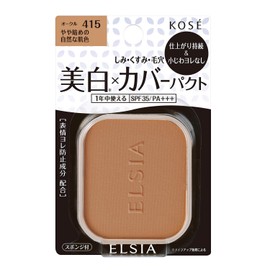 ELSIA Elsia Platinum White Cover Foundation UV Refill 415 Ochre Slightly Darker Natural Skin Tone, 0.3 oz (9.3 g)