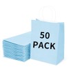 BAG BOX 50 Pack Medium 8.25x4.3x10.6 Inch Blue Kraft Paper