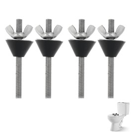 GIONAR 4 Sets M6x70mm Toilet Seat Hinge Repair Kit, Stainless Steel Toilet Seat Fittings, Non-Slip Toilet Seat Fixing Set, Bottom Hinges for Wobbly Seats, Toilet Hinge Repair Fittings