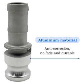 BITOTU 2PCS Type E Aluminum Global Cam and Groove Hose Fitting E-100 1" Type E with 4 PCS Hose Clamps with a Hose Shank (1 inch, Type E)