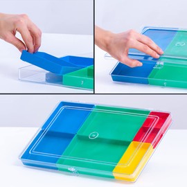 hünersdorff PS-PREMIUM Assortment Box with 7 Insert Boxes, Sturdy Sorting Box for Screws and Other Small Parts, Removable Inserts, Transparent, 3.2 cm High