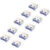 Renkforce USB-A Port Lock RF-4695230 Set of 10 Silver/Blue RF-4695230
