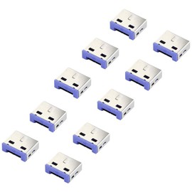 Renkforce USB-A Port Lock RF-4695230 Set of 10 Silver/Blue RF-4695230