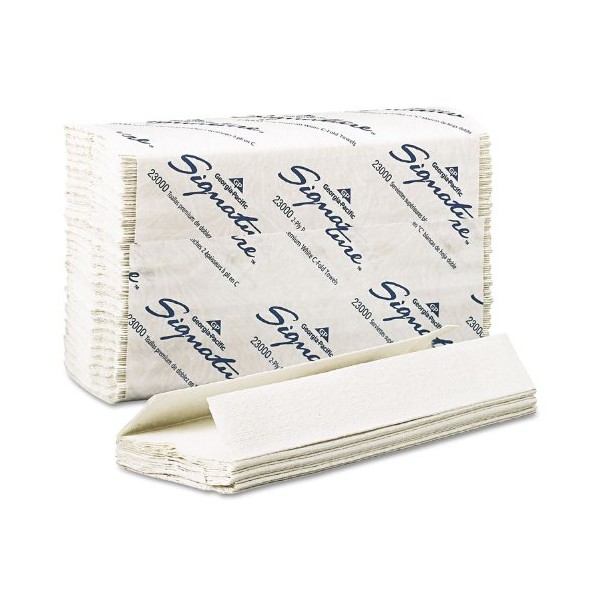 Signature 23000 C-Fold Paper Towels,2-Ply,10-1/4-Inch x13-1/4-Inch,12PK/CT,WE