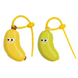 SAMIQU 2Pack Travel Toothbrush Head Cover - Banana Toothbrush Protector with Toothpaste Case, Portable Organizer for Electric & Manual Toothbrushes,Suitable for for Travel, Camping and Home Use