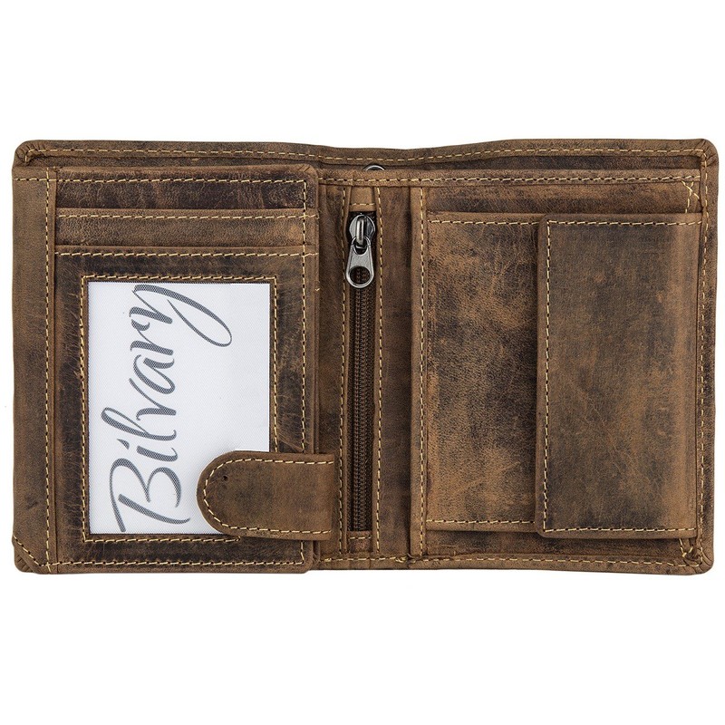 Greenburry Billy The Kid Lederbörse Herren Geldbörse Braun 8x11x2 cm