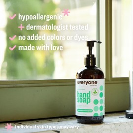 Everyone Liquid Hand Soap, 12.75 Ounce (Pack of 3), Spearmint and Lemongrass, Plant-Based Cleanser with Pure Essential Oils