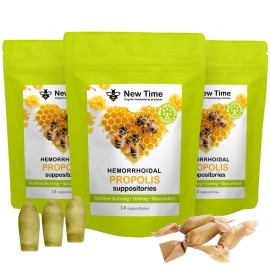 New Time Organic Propolis Suppositories 3-Pack (42 Ct) – Natural Care for Men & Women
