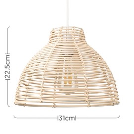 MiniSun Modern Cream Wicker Rattan Basket Style Living Room Bedroom Hallway Ceiling Pendant Light Shade