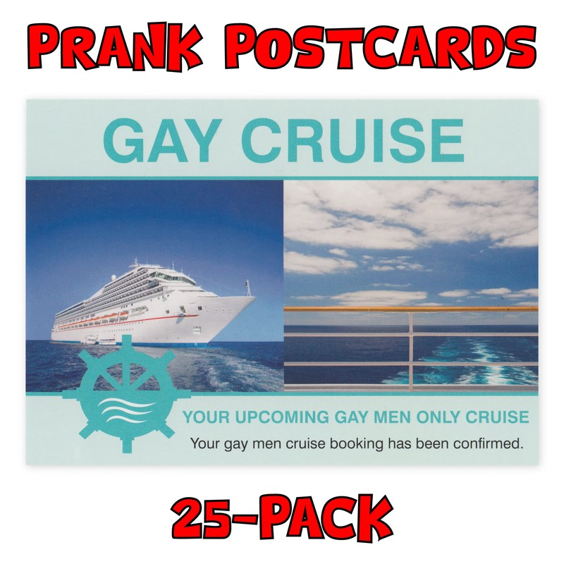 Crazy Novelty Guy (25-Pack) Bulk Prank Postcards - Gay Cruise