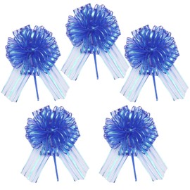 RIVIEVAL 5Pcs Pull Bows, 4inch Bows For Gift Wrapping royal blue Bows For Gift Wrapping Large Bows For Gift Wrapping Wedding Ribbon For Gift Wrapping, Wedding Decorations, Cars,Baskets(royal blue)