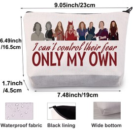 BWWKTOP Wanda Witch - Bolsa de maquillaje de bruja para fanáticos de la película, regalos con texto en inglés "I Can't Control Your Fear Only My Own Zipper Bag Wanda Merchandise, Solo mi propio, Bolsa