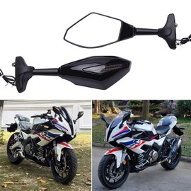 Motorcycle Side Mirrors with LED Turn Signals Compatible With GSXR 600 750 1000 SV600 SV650