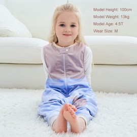 COOKY.D Unisex Sleeveless Newborn Baby Boys Girls Zip Sleeping Bag with Feet Cute Kids Nursery Bedding Wearable Blanket, 3-5 Years, Blue Rabbit