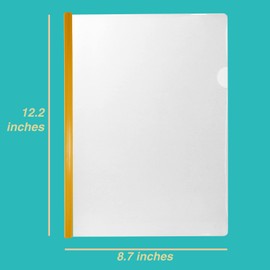 Binditek 40 Pack Clear Report Covers with Sliding Bars,5mm Sliding Bar File Folder Binder,20 Sheet Capacity,5 Assorted Colors,Back to School Supplies