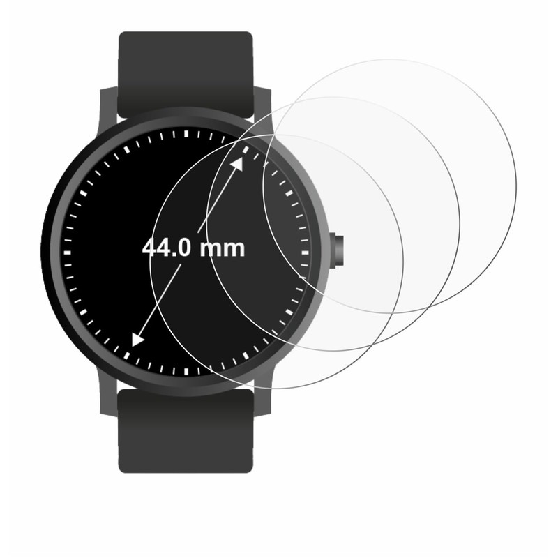 6x Screen Protector for Watches (circular, Diameter: 44mm) Protection Film