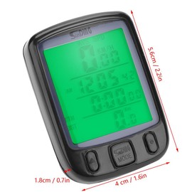 Bike Odometer Outdoor Cycling Waterproof Bike Computer Multifunction Speedometer with Large LCD Display