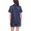 Mchodare Womens Silk Satin Pajamas Set Short Sleeve Pj Set