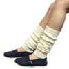 Wrapables Ribbed Cable Knit Leg Warmers for Women, Black