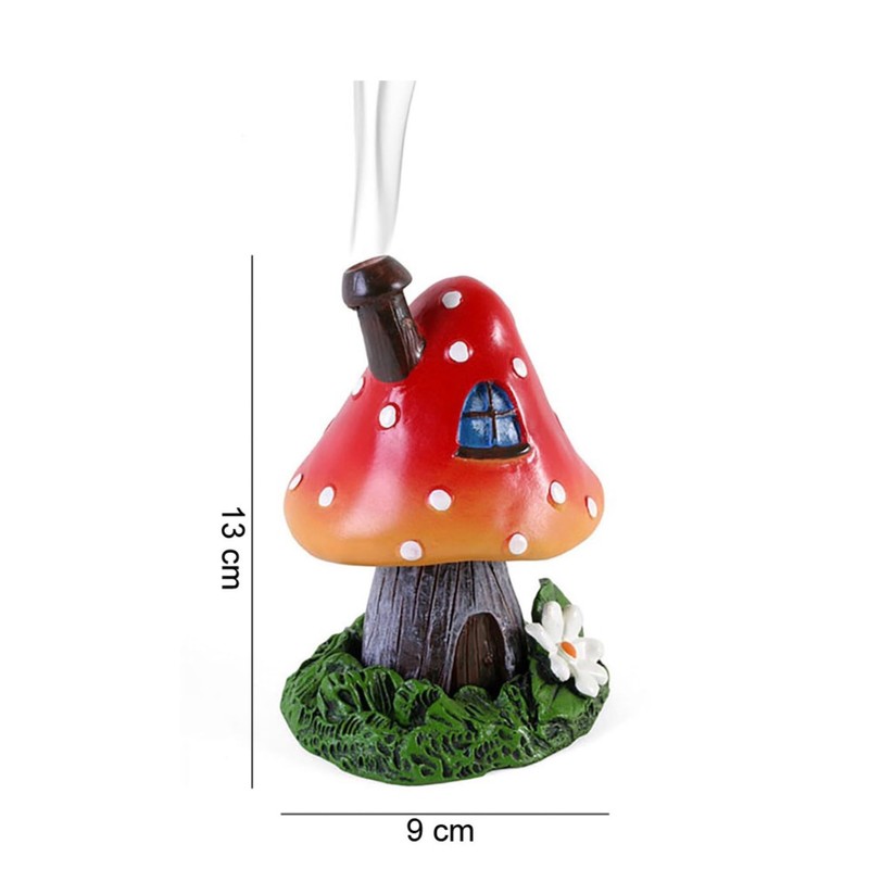 Something Different Wholesale Bright Multicolor Toadstool House Design Incense Cone