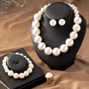 Pearl Necklace and Earrings Set with Bracelet Pearl Stud Earrings