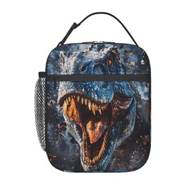 cromcu Insulated Lunch Box for Boys Girls Kids Dinosaur Lunch Box for Work,Picnic,School,Travel,Hiking,Beach or Fishing Polyester Dinosaur Theme Lunch Bag