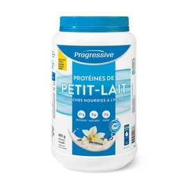 Progressive Progressive Grass-Fed 100% Whey Protein Powder Vanilla, 27g of New Zealand Whey Concentrate per Scoop for Muscle Gain, Pasture-Raised, Non-GMO, Canadian-Made Antibiotic-free, Hormone-free, 850 g